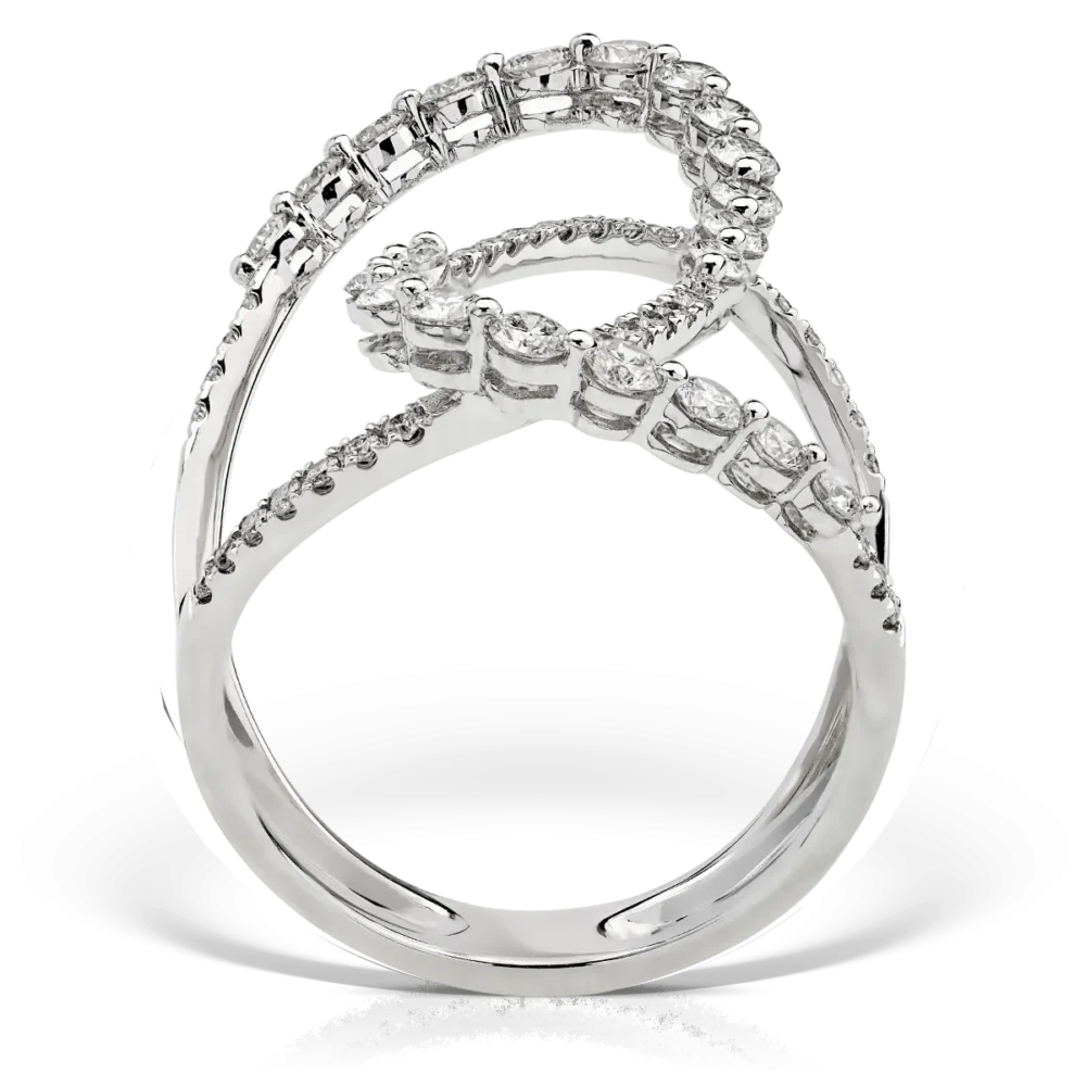 Inel geometric din aur alb cu diamante de 1.0ct - imagine 2