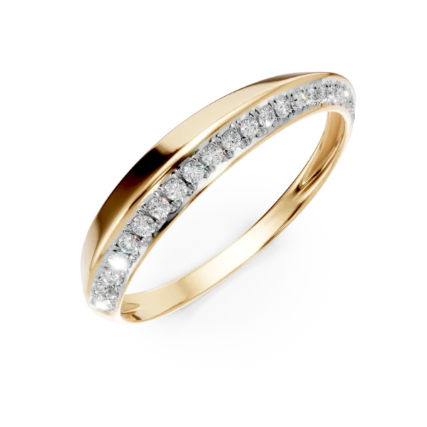 Inel geometric din aur galben cu diamante de 0.1ct