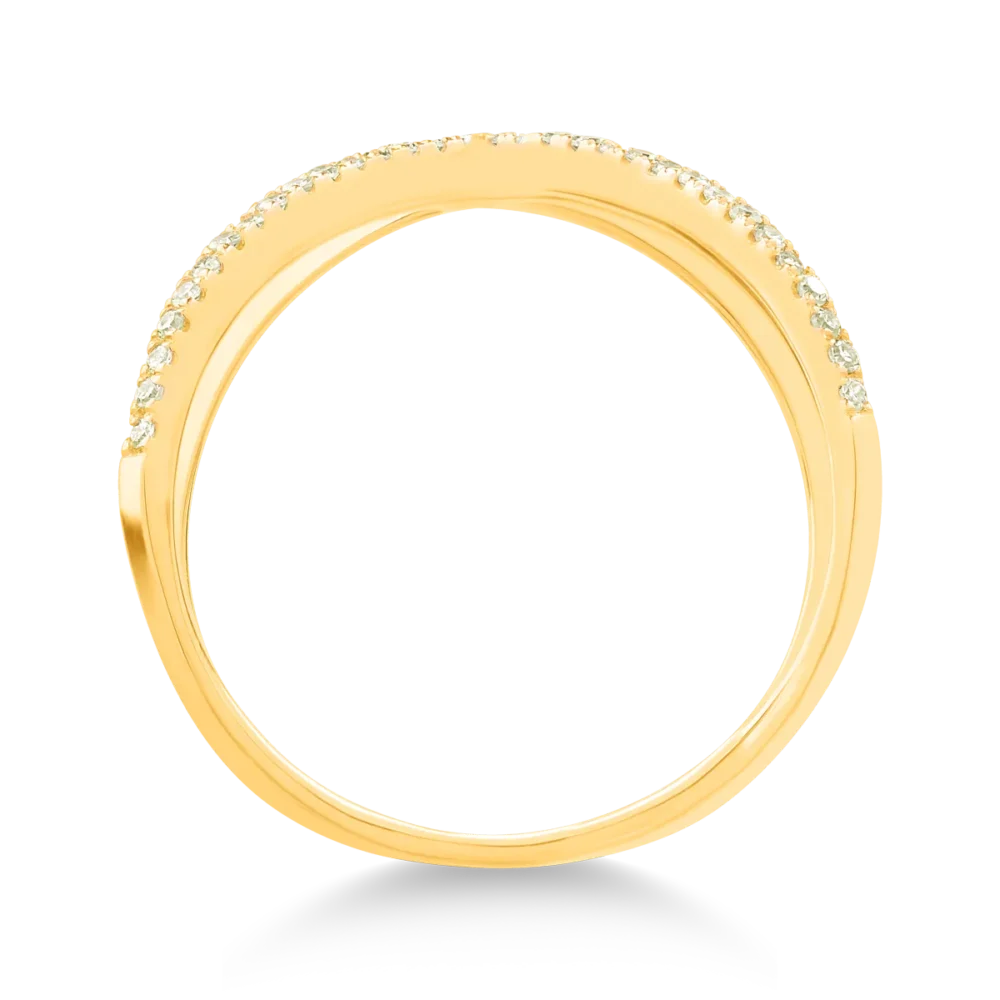 Inel geometric din aur galben cu diamante de 0.2ct - imagine 2