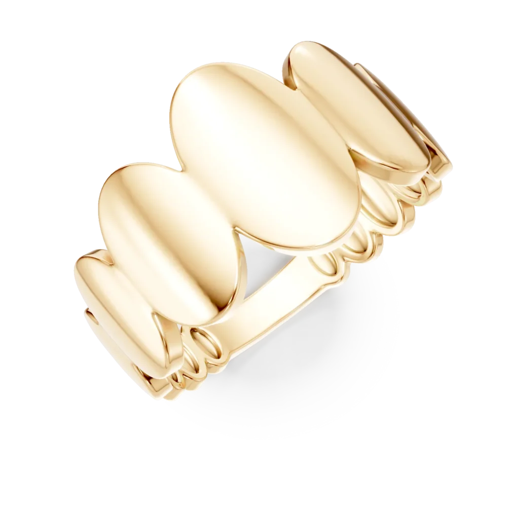 Inel geometric din aur galben