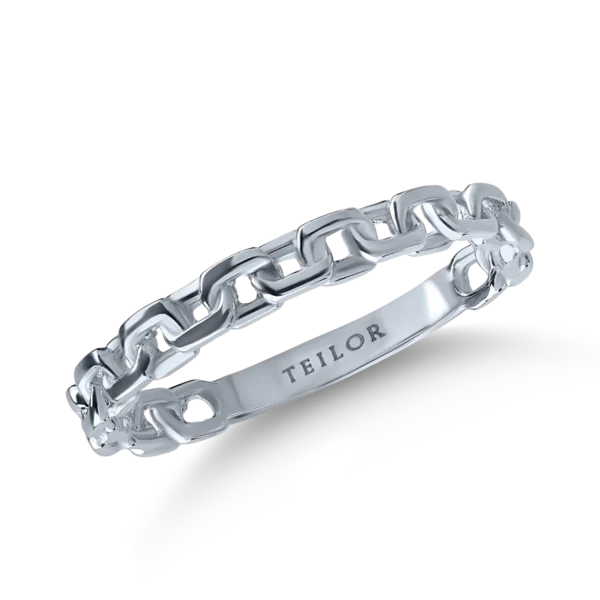 Inel impletit din aur alb