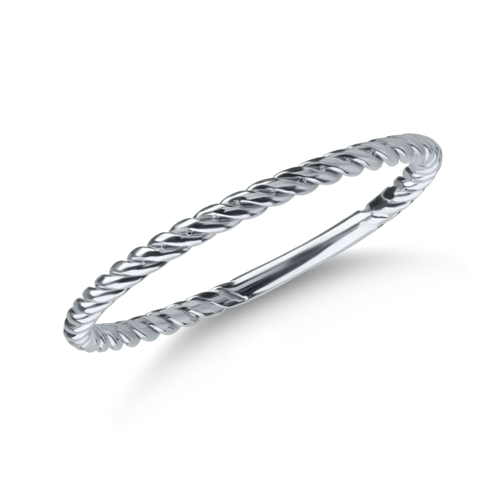 Inel impletit din aur alb