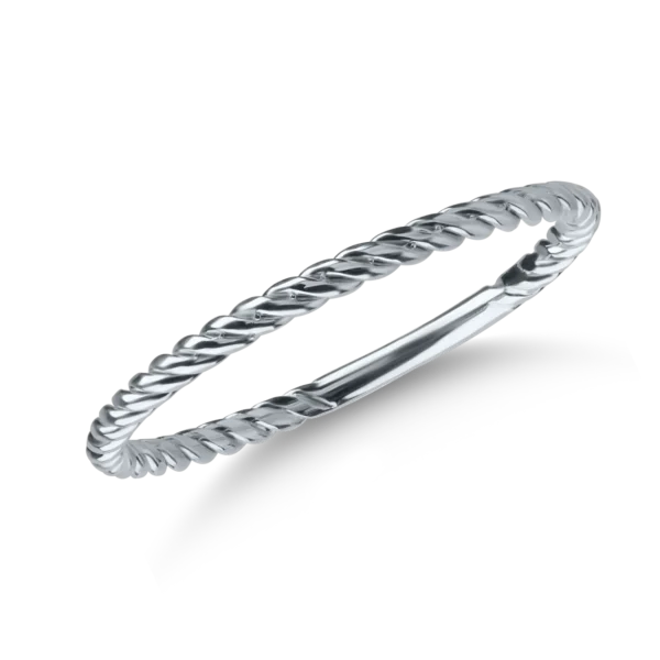 Inel impletit din aur alb