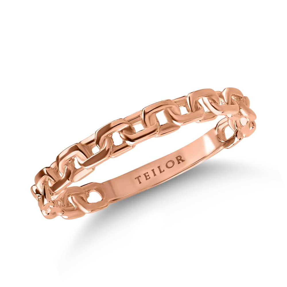 Inel impletit din aur roz