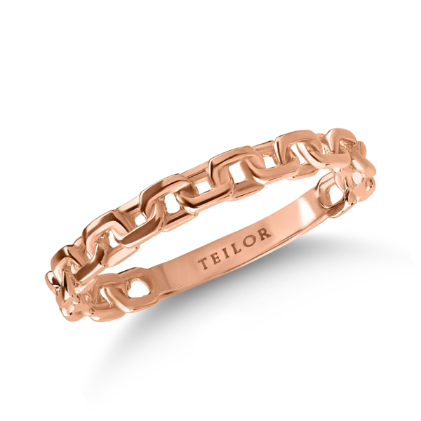 Inel impletit din aur roz