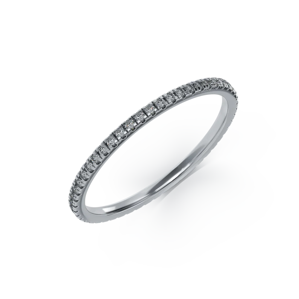 Inel infinity din aur alb cu diamante de 0.1ct