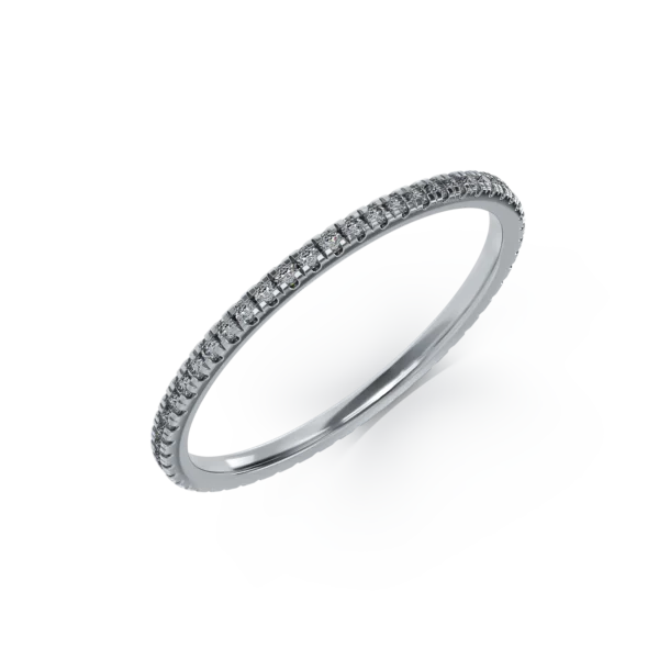 Inel infinity din aur alb cu diamante de 0.15ct