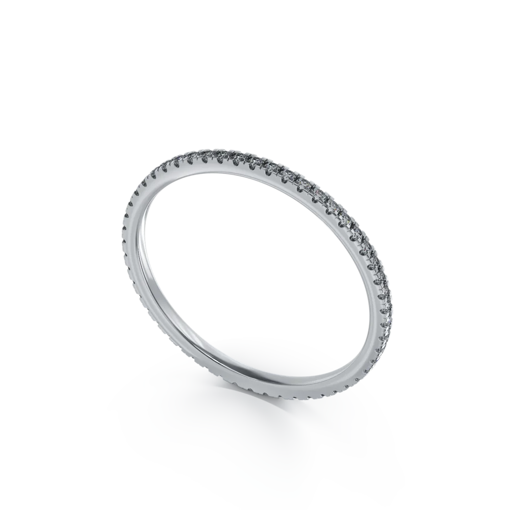 Inel infinity din aur alb cu diamante de 0.1ct - imagine 2