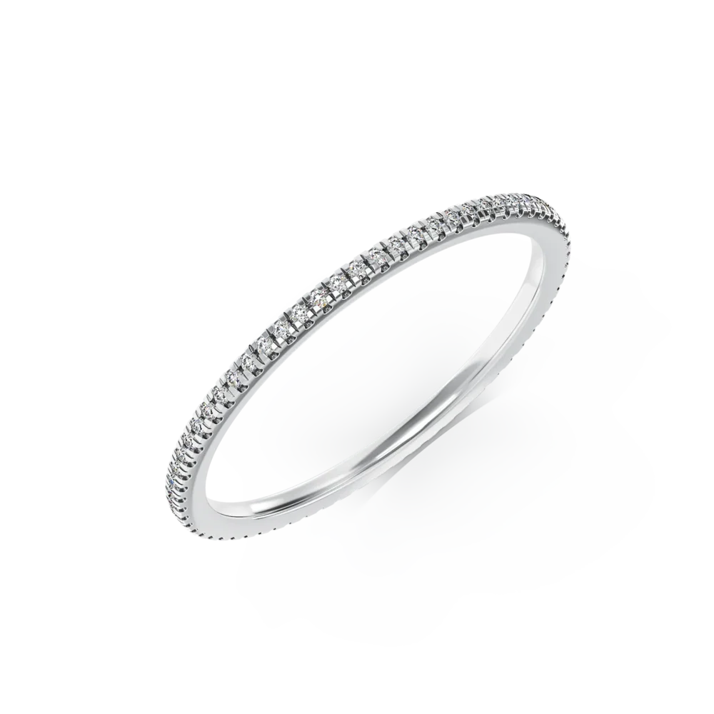 Inel infinity din aur alb cu diamante de 0.14ct