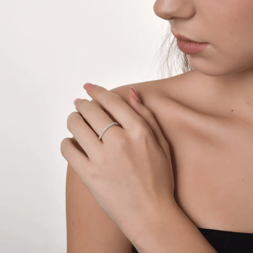 Inel infinity din aur alb cu diamante de 0.37ct - imagine 4