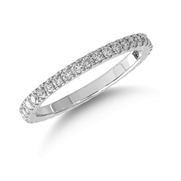 Inel infinity din aur alb cu diamante de 0.48ct