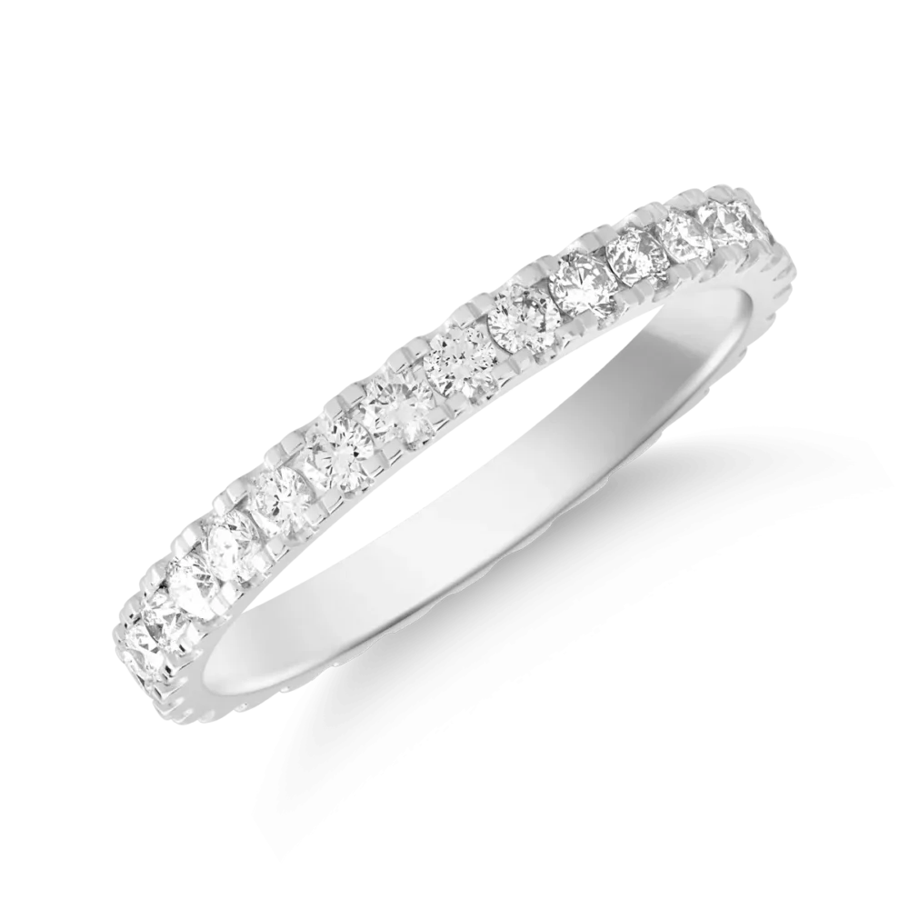 Inel infinity din aur alb cu diamante de 0.75ct