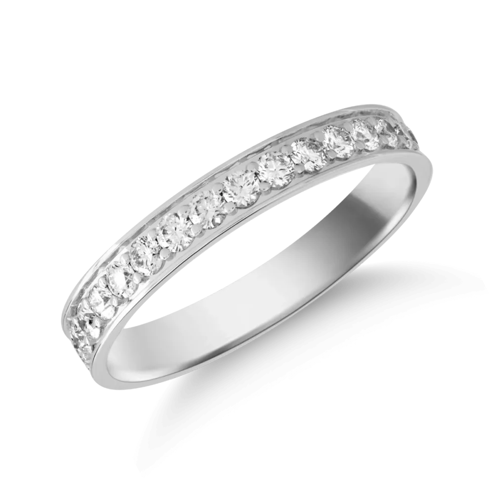 Inel infinity din aur alb cu diamante de 0.98ct