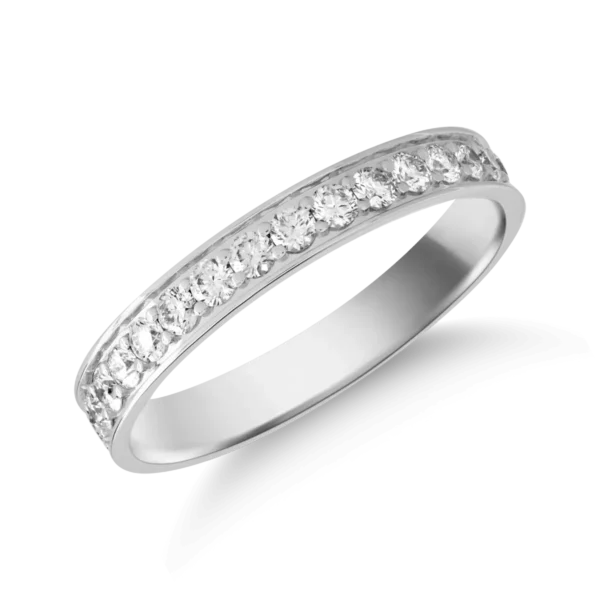 Inel infinity din aur alb cu diamante de 0.95ct