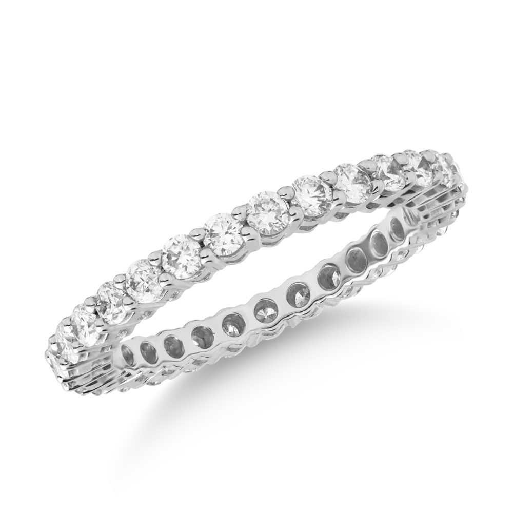 Inel infinity din aur alb cu diamante de 1.15ct