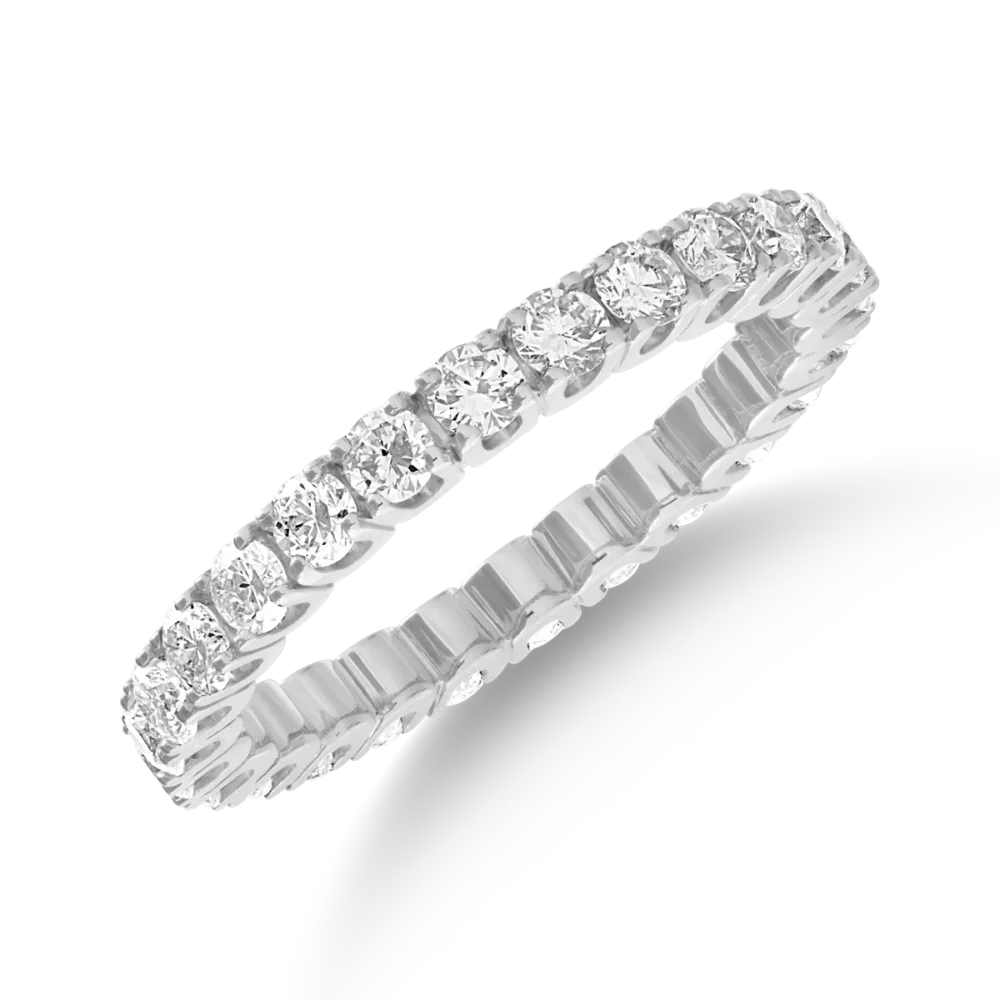 Inel infinity din aur alb cu diamante de 2ct