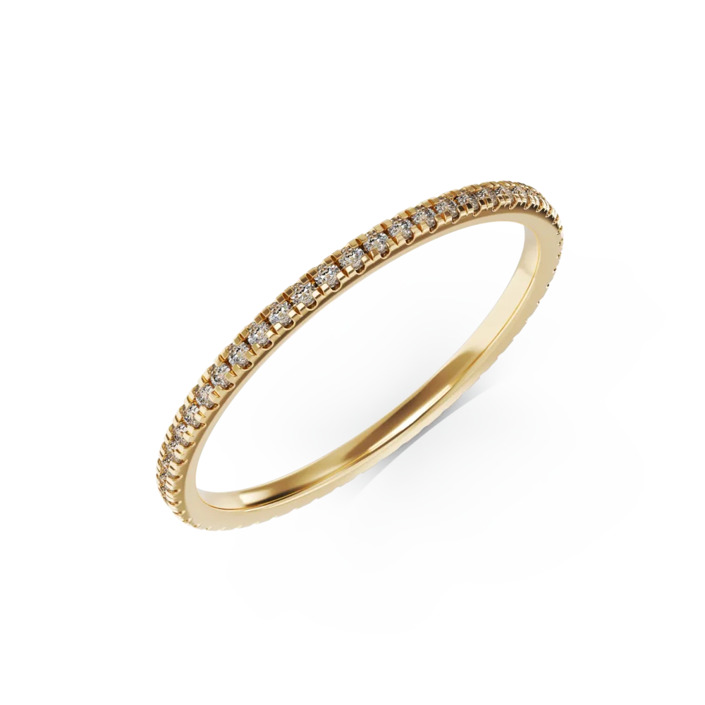 Inel infinity din aur galben cu diamante de 0.14ct