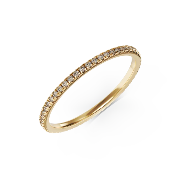 Inel infinity din aur galben cu diamante de 0.14ct