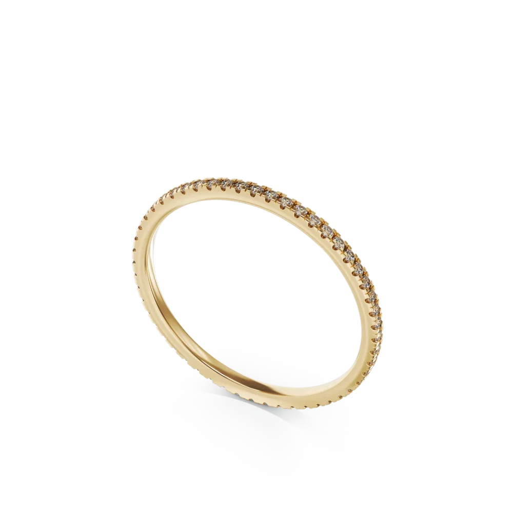 Inel infinity din aur galben cu diamante de 0.14ct - imagine 2