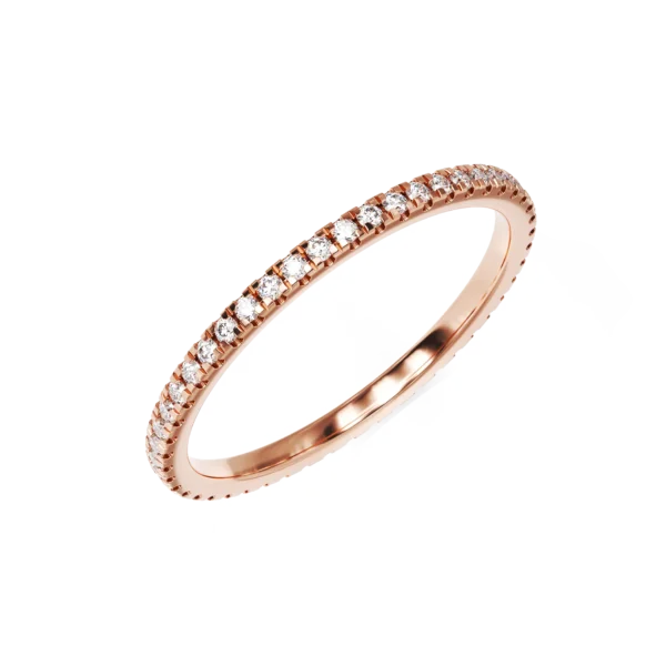 Inel infinity din aur roz cu diamante de 0.25ct