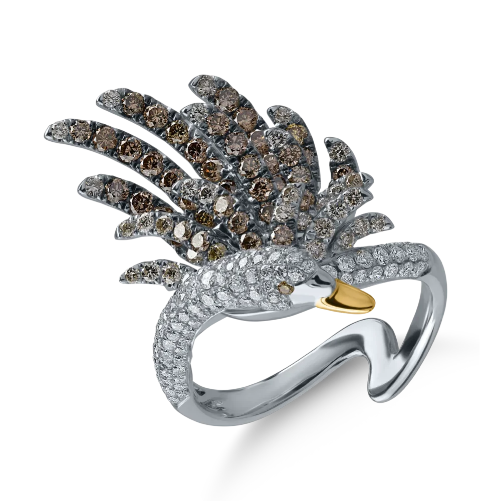 Inel lebada din aur alb cu diamante de 1.88ct