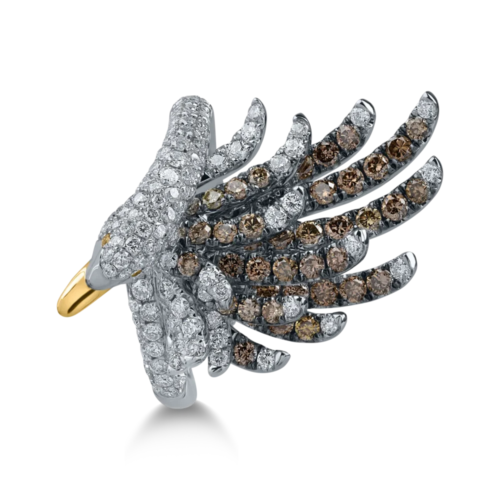 Inel lebada din aur alb cu diamante de 1.88ct - imagine 2