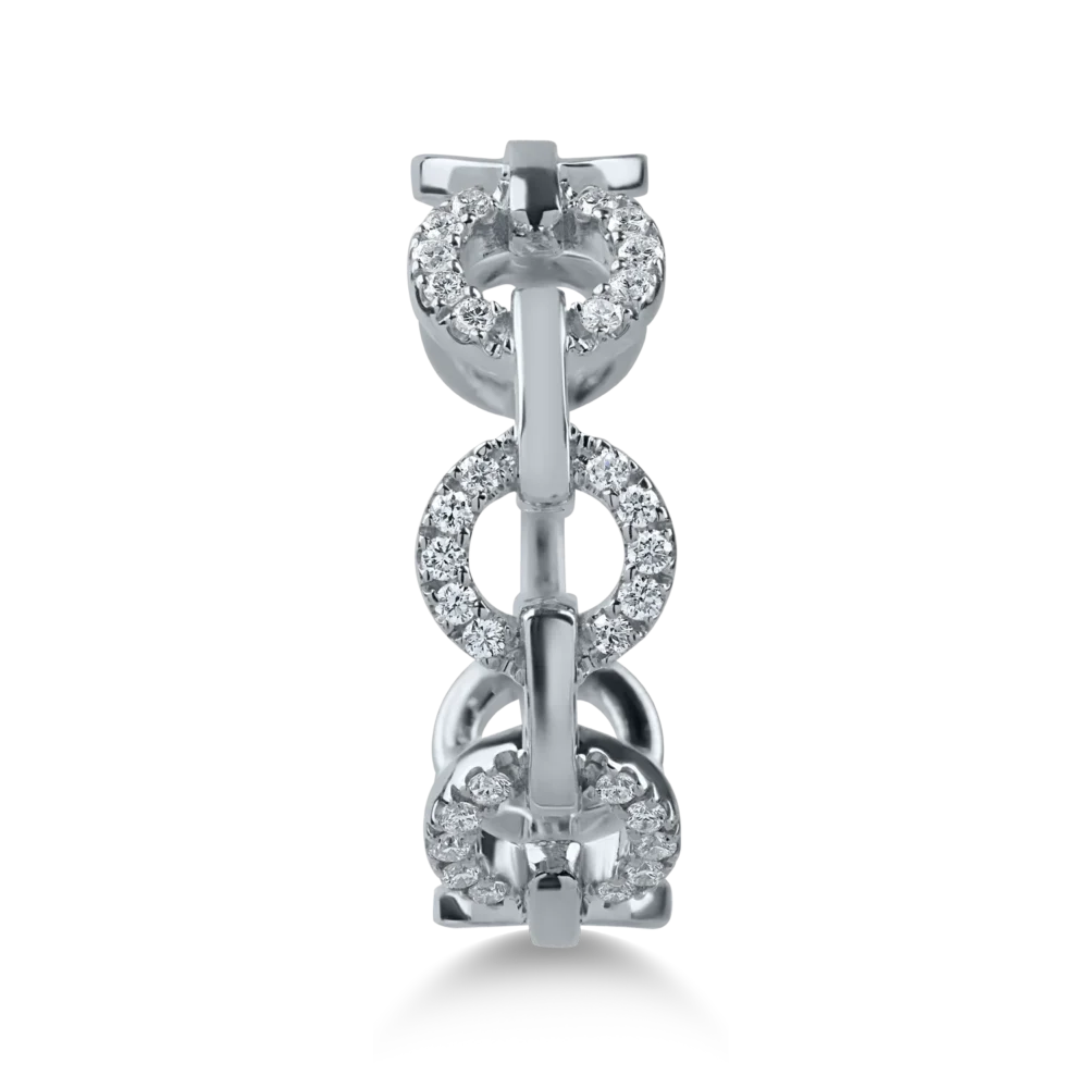 Inel microsetting cu zale din aur alb cu diamante de 0.15ct - imagine 2