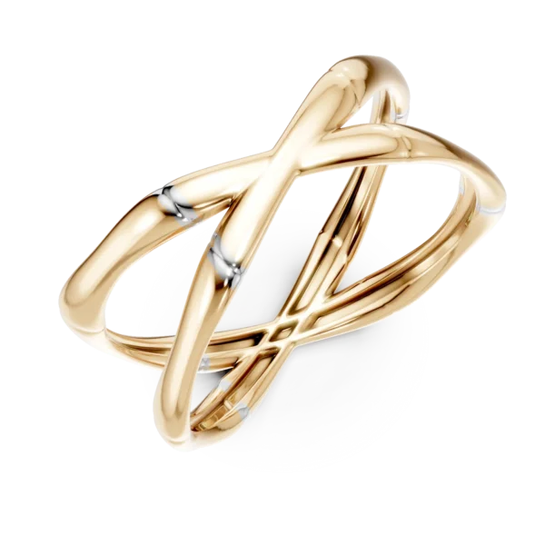 Inel minimalist din aur alb-galben