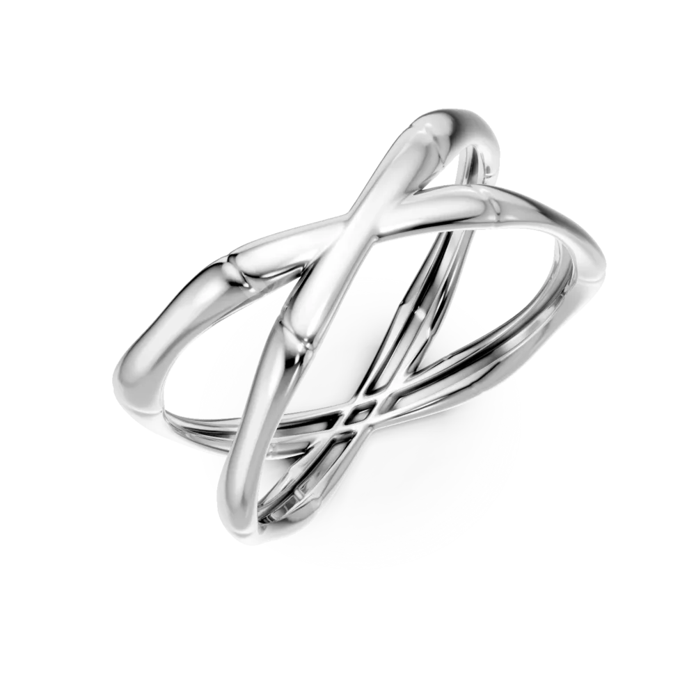 Inel minimalist din aur alb