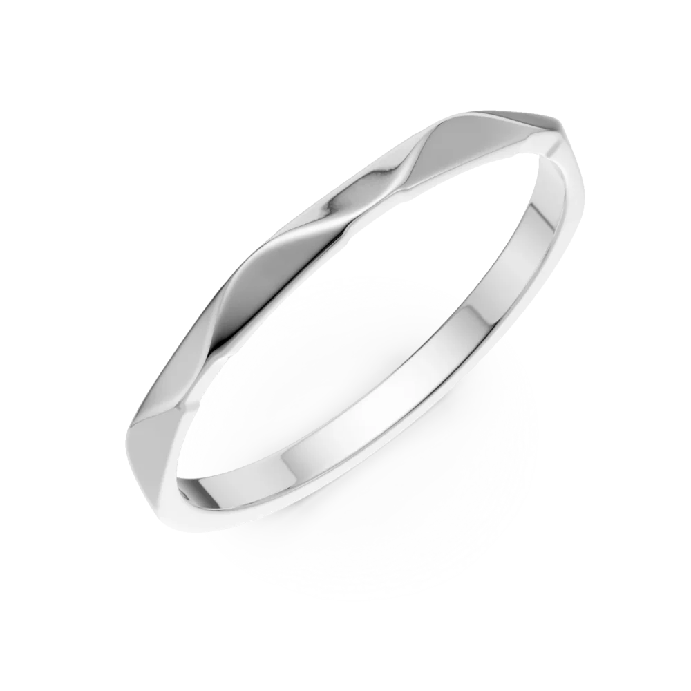 Inel minimalist din aur alb