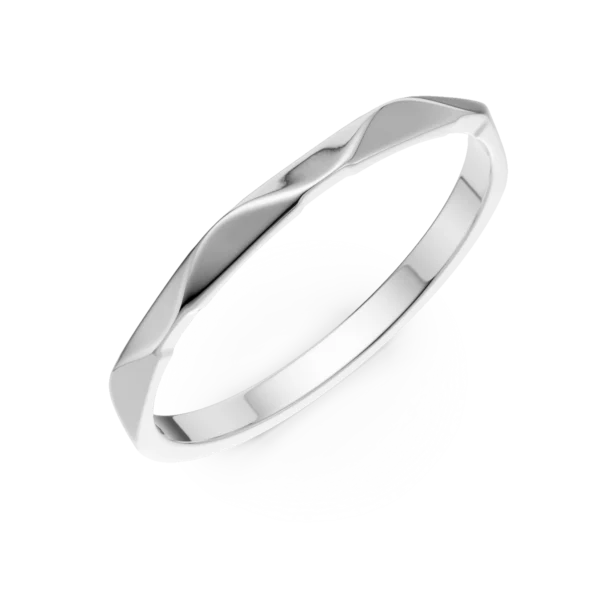 Inel minimalist din aur alb