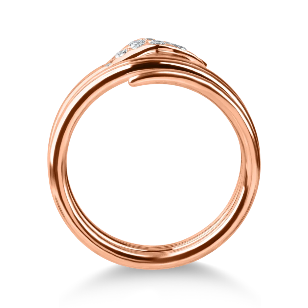 Inel sarpe din aur roz cu diamante de 0.3ct - imagine 2