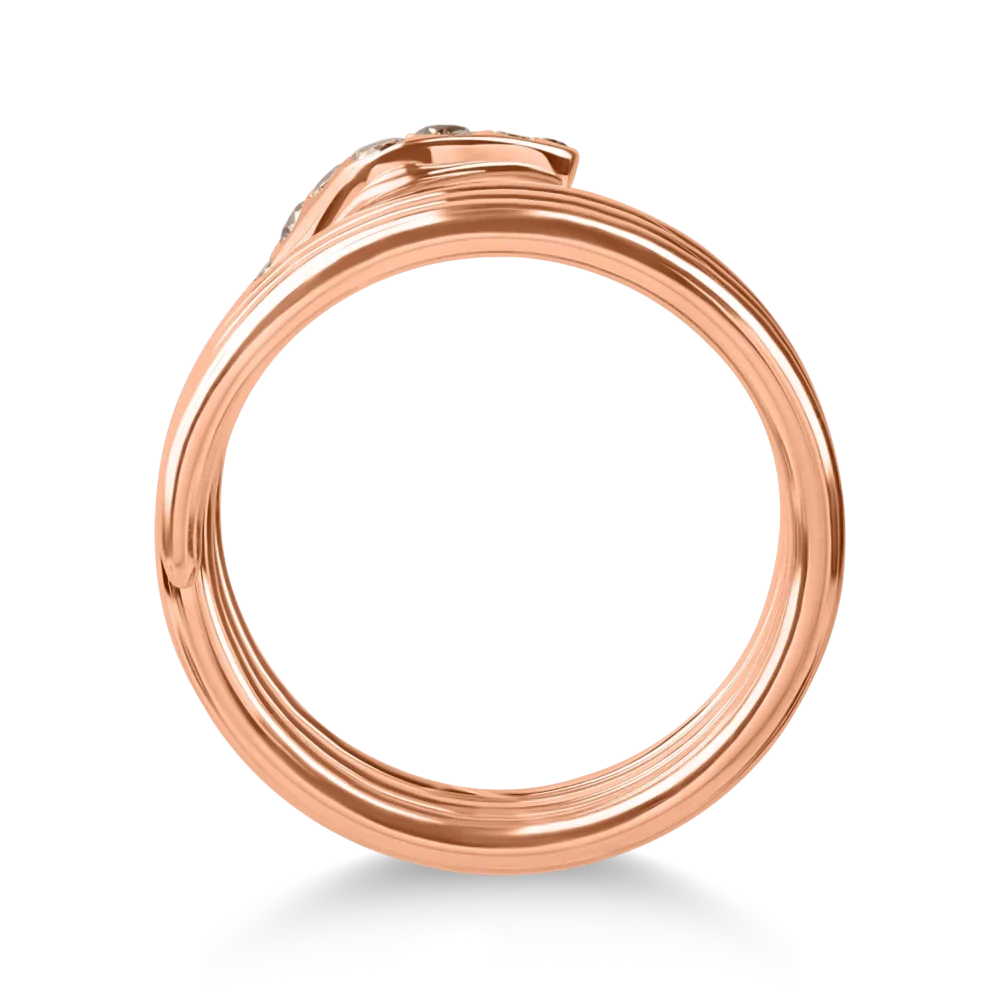 Inel sarpe din aur roz cu diamante maro de 0.3ct - imagine 2