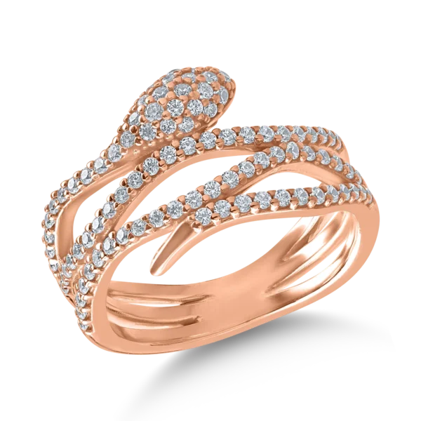 Inel sarpe din aur roz