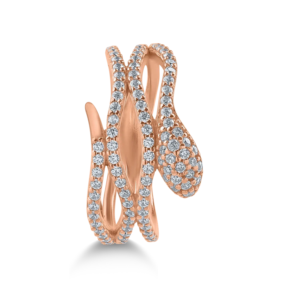 Inel sarpe din aur roz - imagine 2