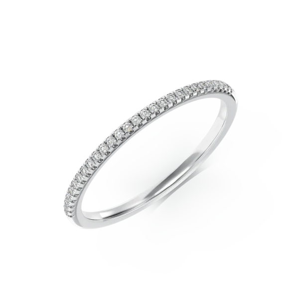 Inel semi eternity din aur alb cu diamante de 0.07ct