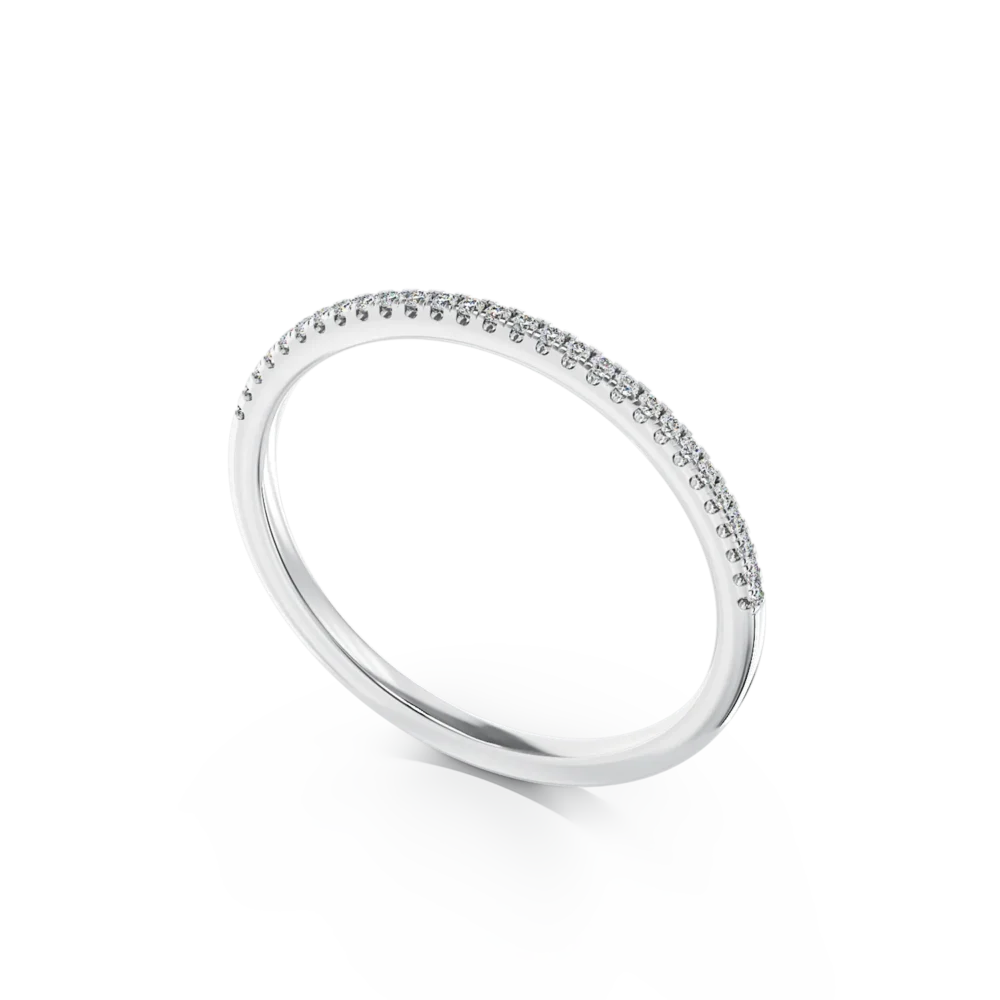 Inel semi eternity din aur alb cu diamante de 0.07ct - imagine 2