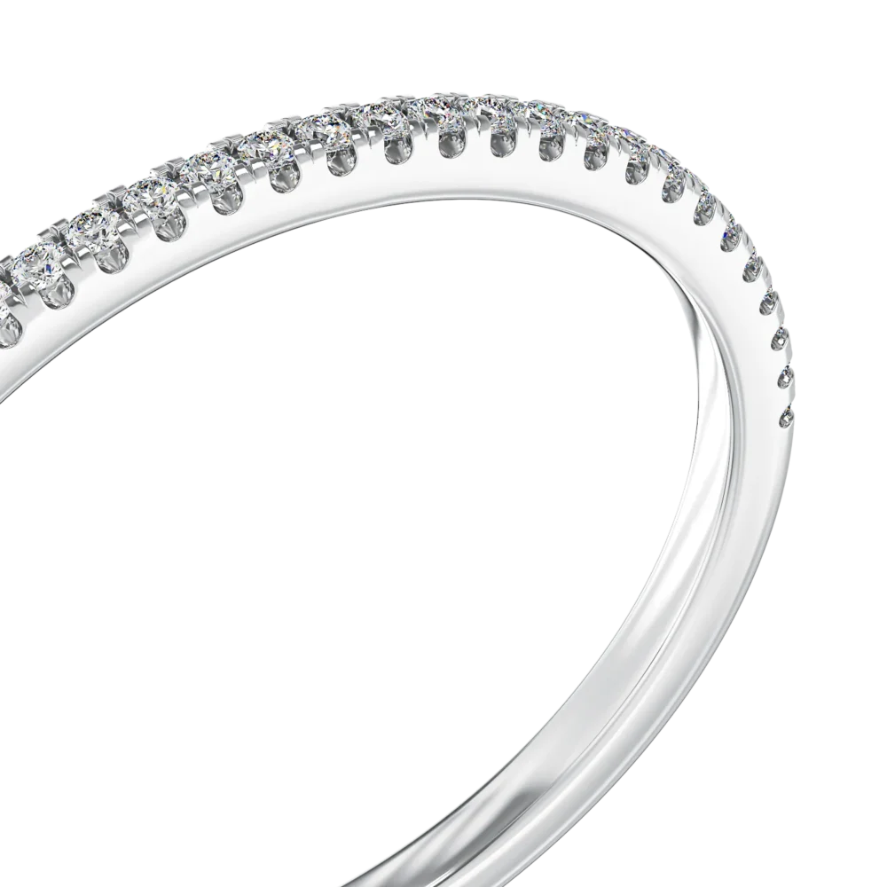 Inel semi eternity din aur alb cu diamante de 0.07ct - imagine 4