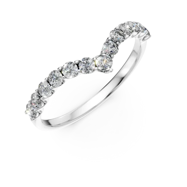 Inel semi eternity din aur alb cu diamante de 0.5ct