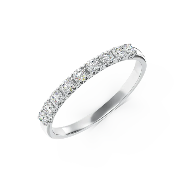 Inel semi eternity din aur alb cu diamante de 0.5ct