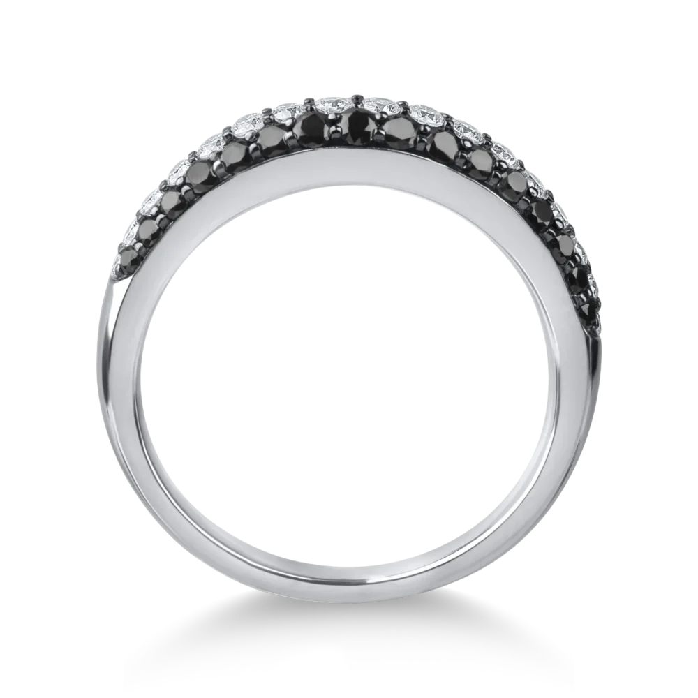 Inel semi eternity din aur alb cu diamante de 0.7ct - imagine 2