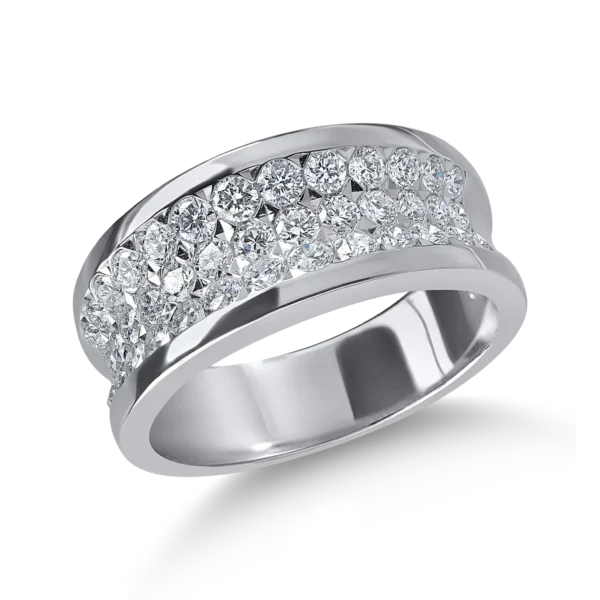 Inel semi eternity din aur alb cu diamante de 1.06ct