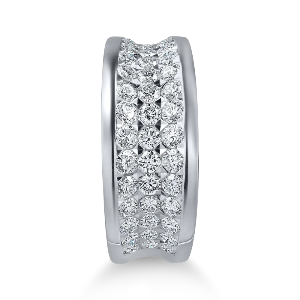 Inel semi eternity din aur alb cu diamante de 1.06ct - imagine 2