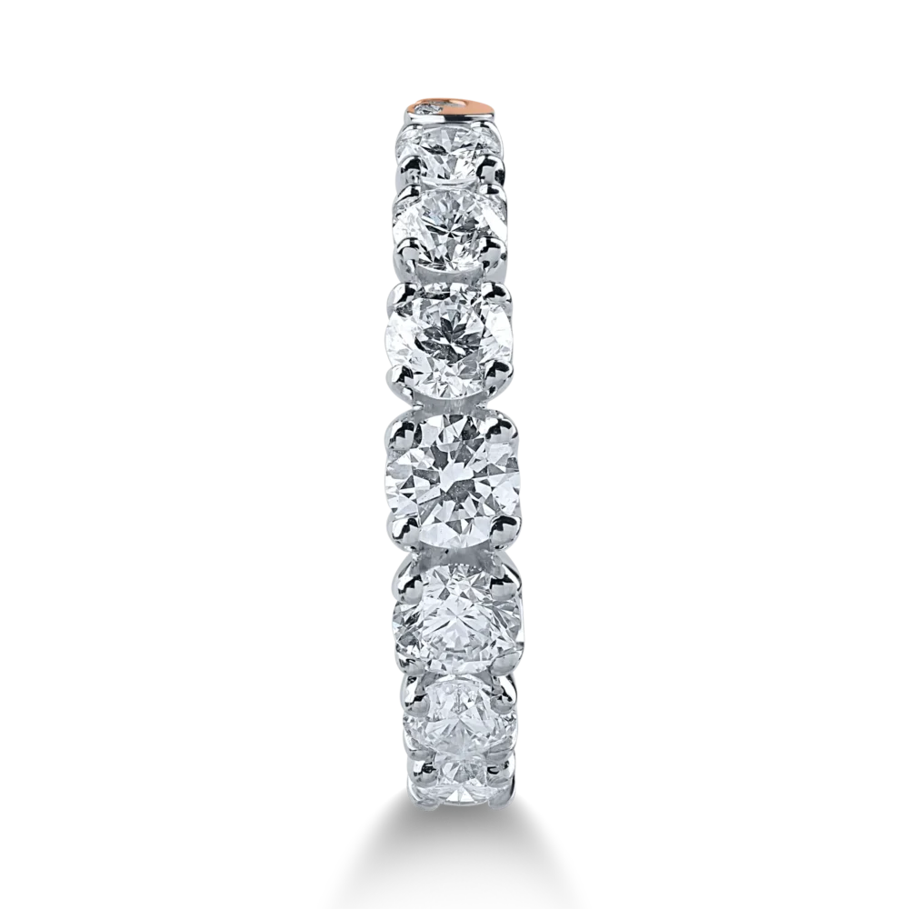 Inel semi eternity din aur alb cu diamante de 1.2ct - imagine 2
