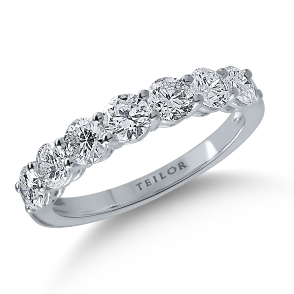 Inel semi eternity din aur alb cu diamante de 1.39ct