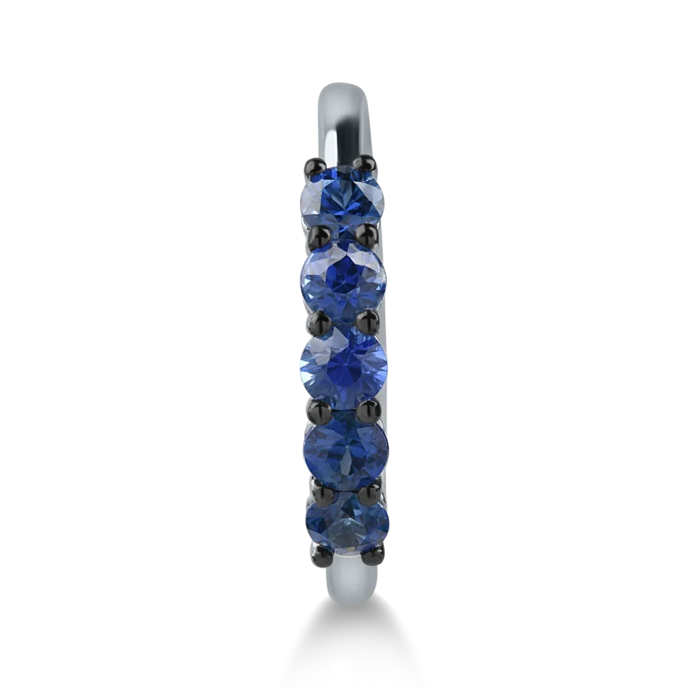 Inel semi eternity din aur alb cu safire de 0.85ct - imagine 2