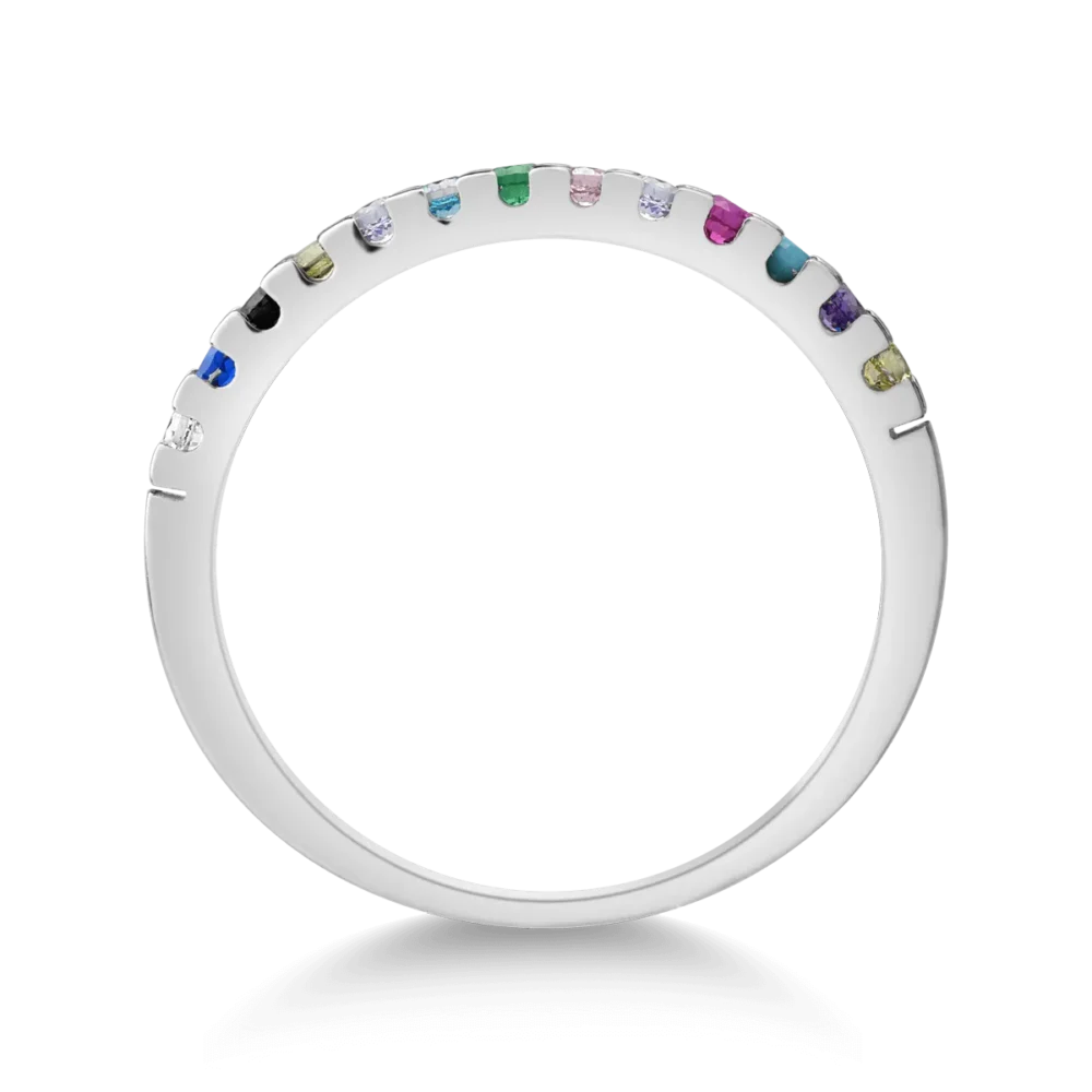 Inel semi eternity din aur alb - imagine 2