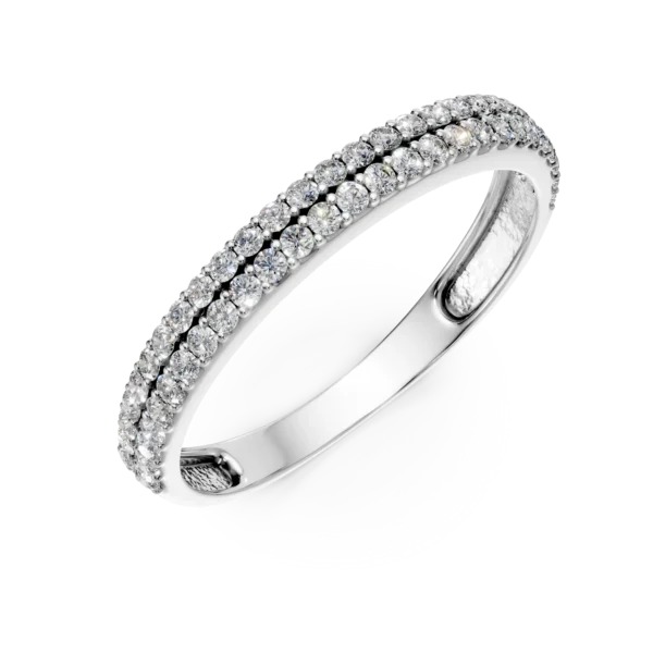 Inel semi eternity din aur alb