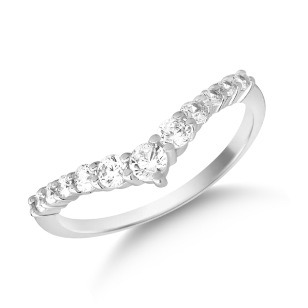 Inel semi eternity din aur alb