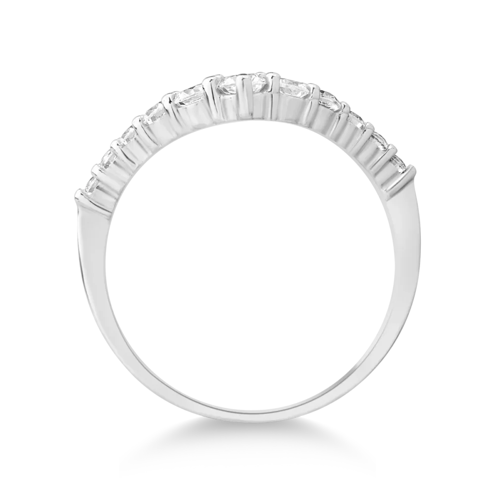 Inel semi eternity din aur alb - imagine 2